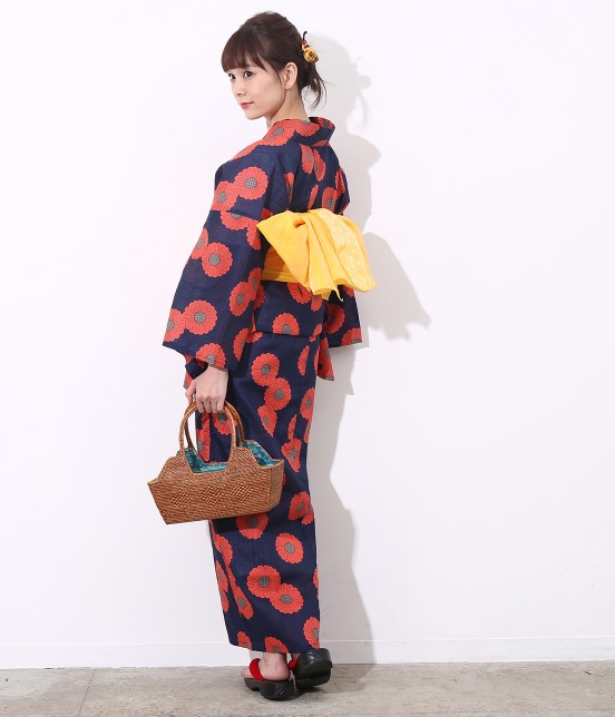 ViS (ビス) ガーベラ柄浴衣4点セット
