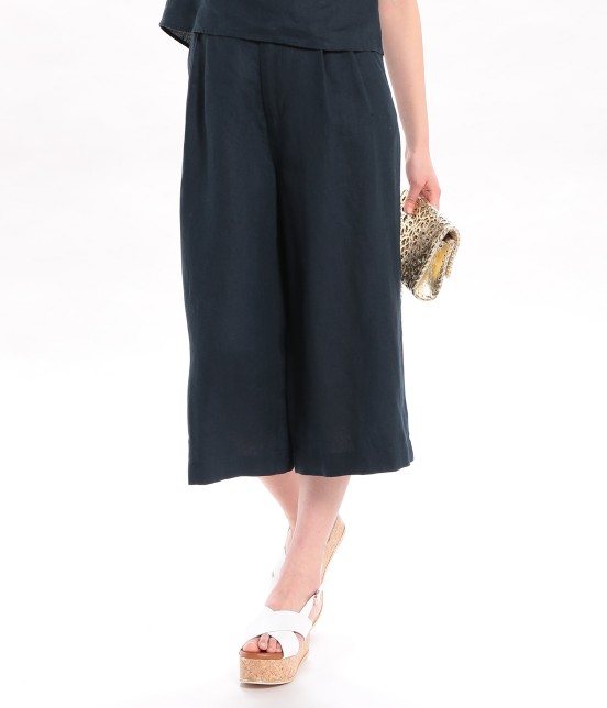 ROPÉ PICNIC（ロペピクニック） 【MORE5月号掲載】 フレンチリネンタックガウチョパンツ ¥6,372