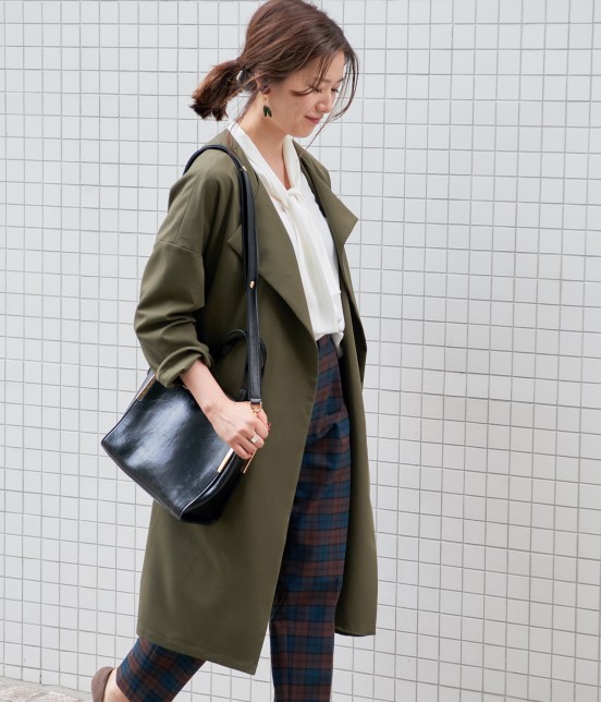 ViS 【MORE10月号掲載】 ベルト付きガウンコート