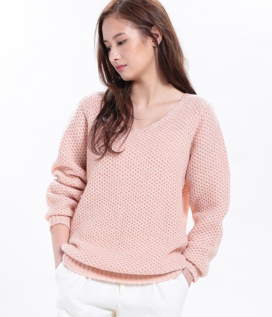 ROPE カシミヤ深Vネックプルオーバー